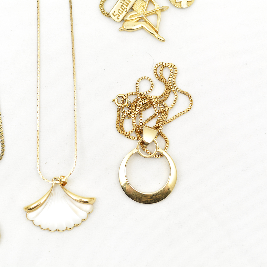 Vintage Gold Tone Pendant Necklace Collection