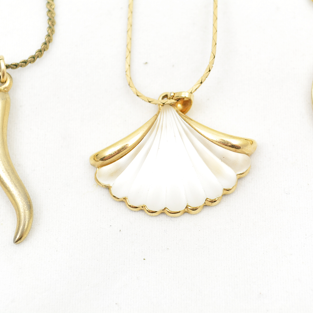 Vintage Gold Tone Pendant Necklace Collection