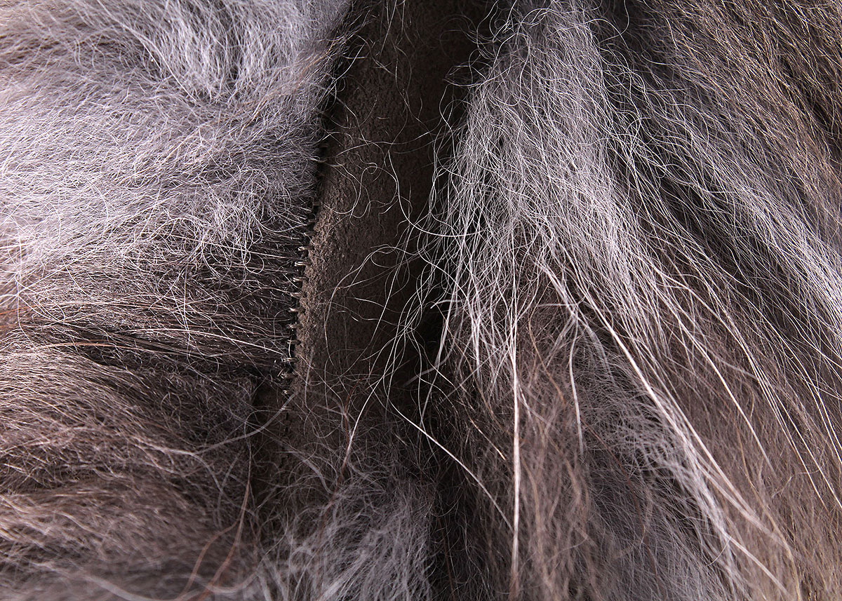 Reversible Leather and Raccoon Fur Trench Coat