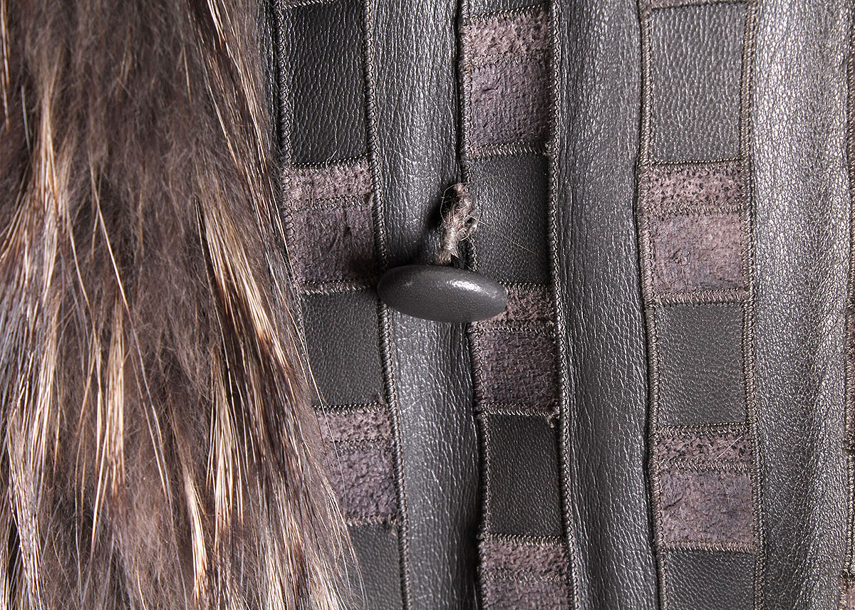 Reversible Leather and Raccoon Fur Trench Coat