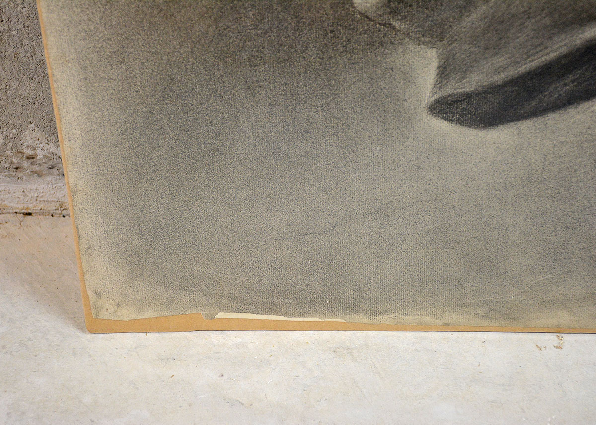 Anne Fleckenstein Original "Head of Nero No. 2" Charcoal, c. 1894