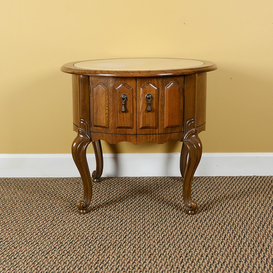 French Provincial Style Round Drum Table