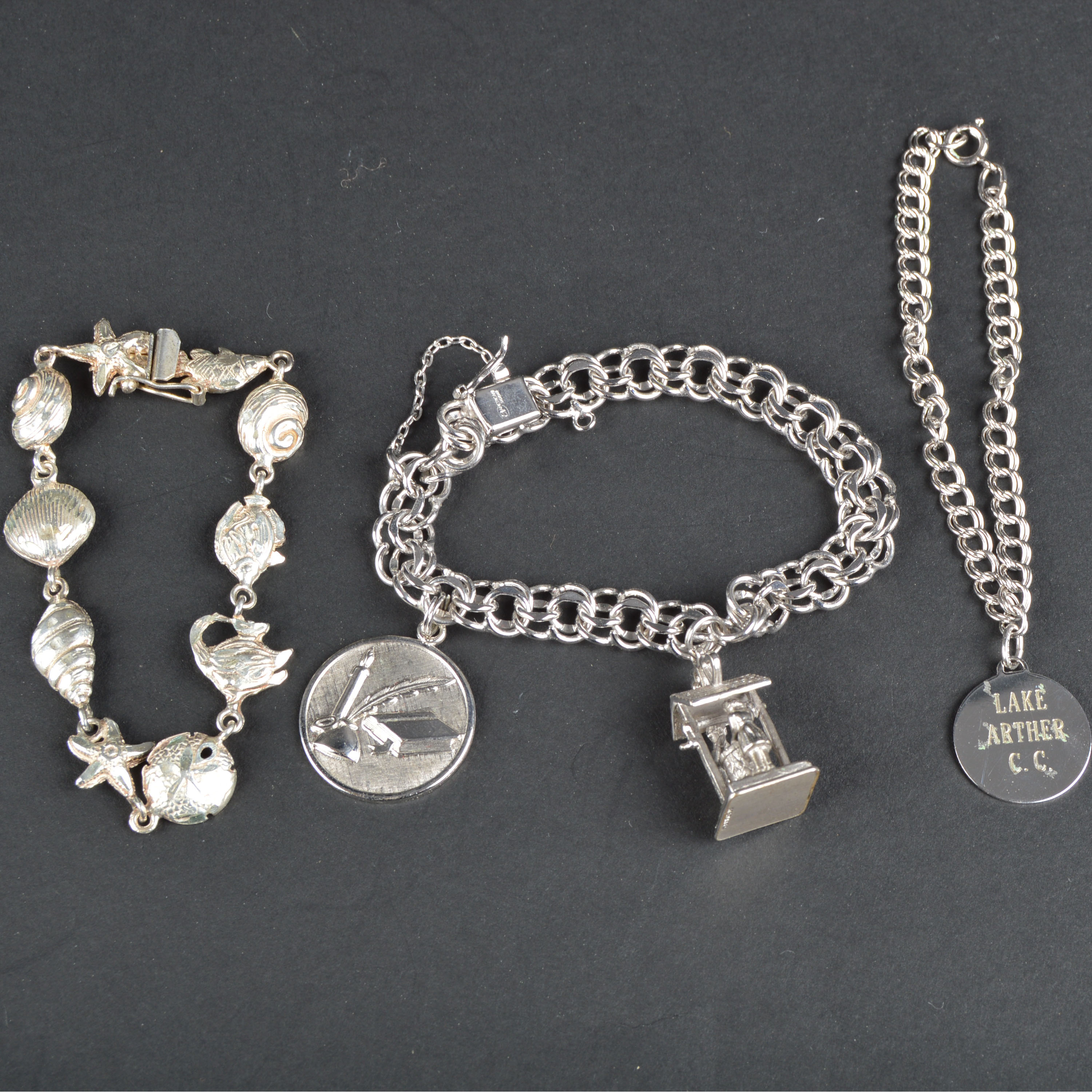 Trio of Sterling Charm Bracelets