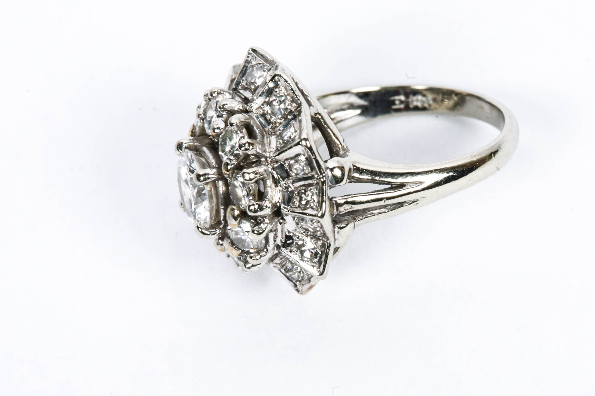 14K White Gold Diamond Ring