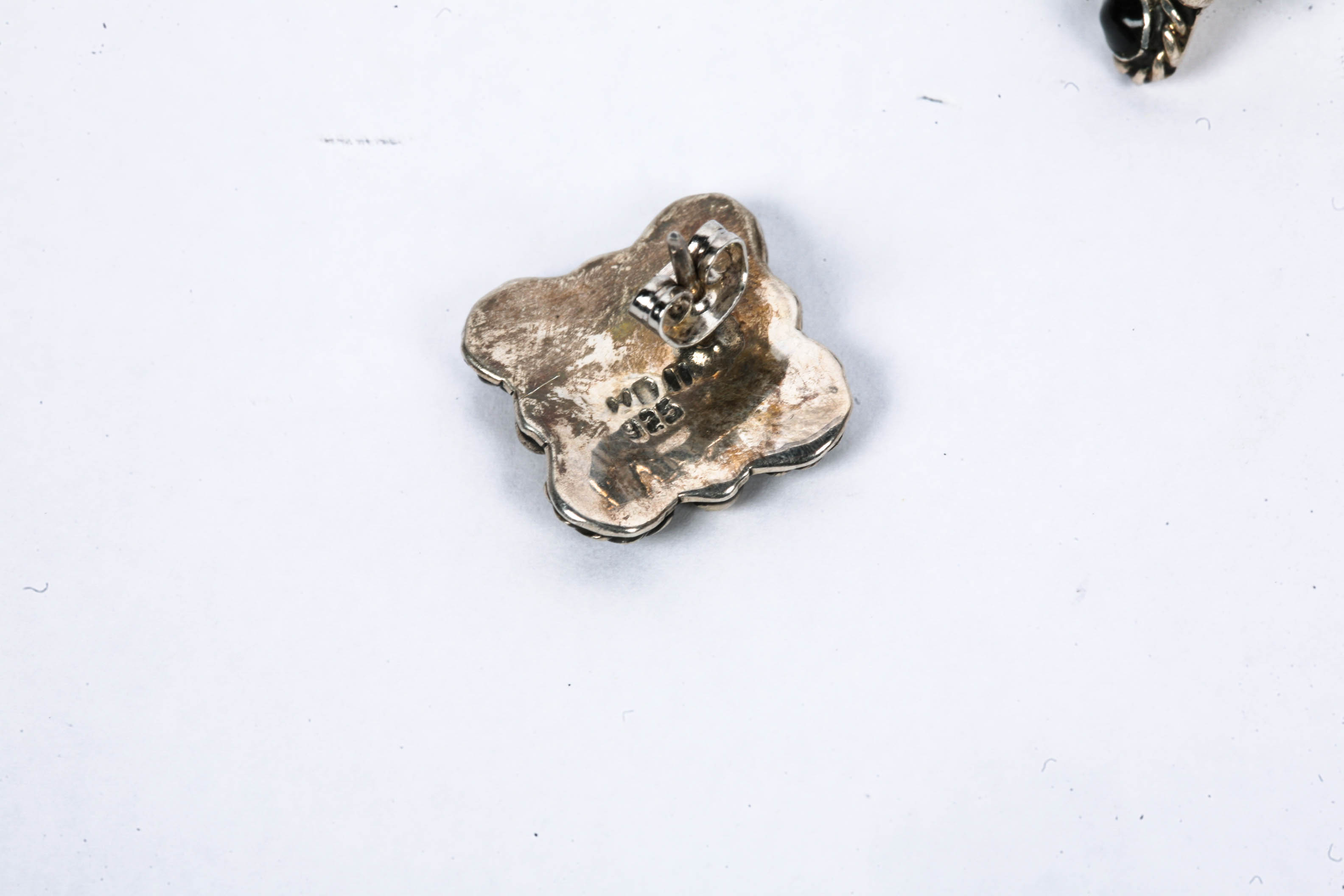 Sterling Silver Black Beaded Necklace and Earring Set