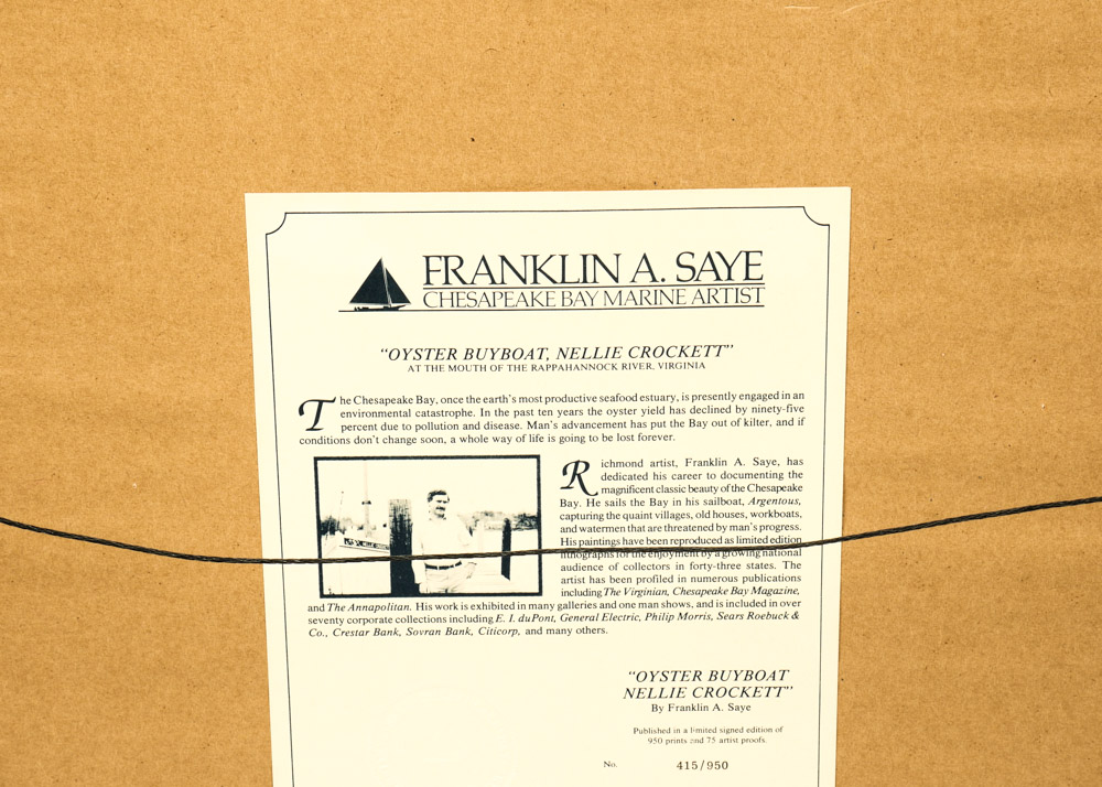 Franklin Saye Signed Offset Lithograph