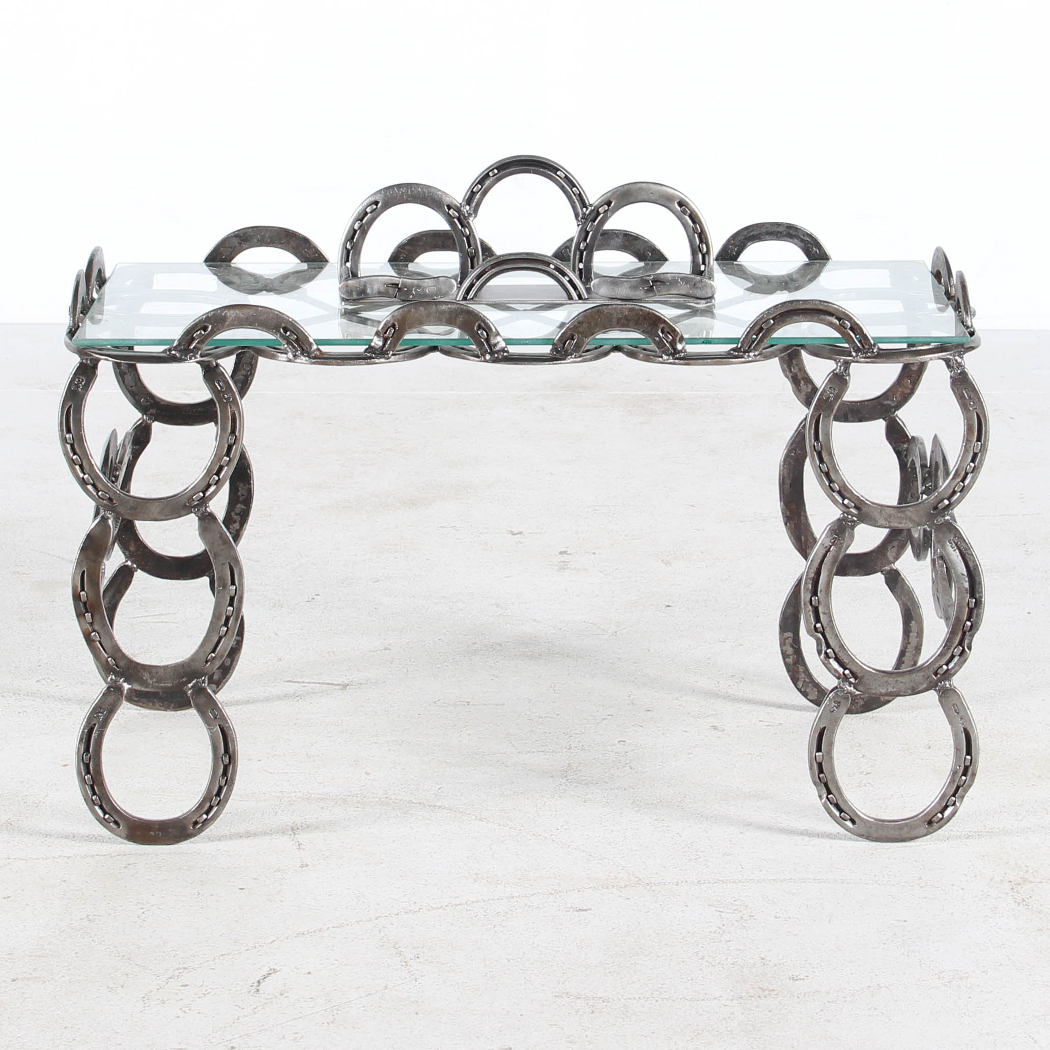 Horseshoe Coffee Table and Small Wall Shelf