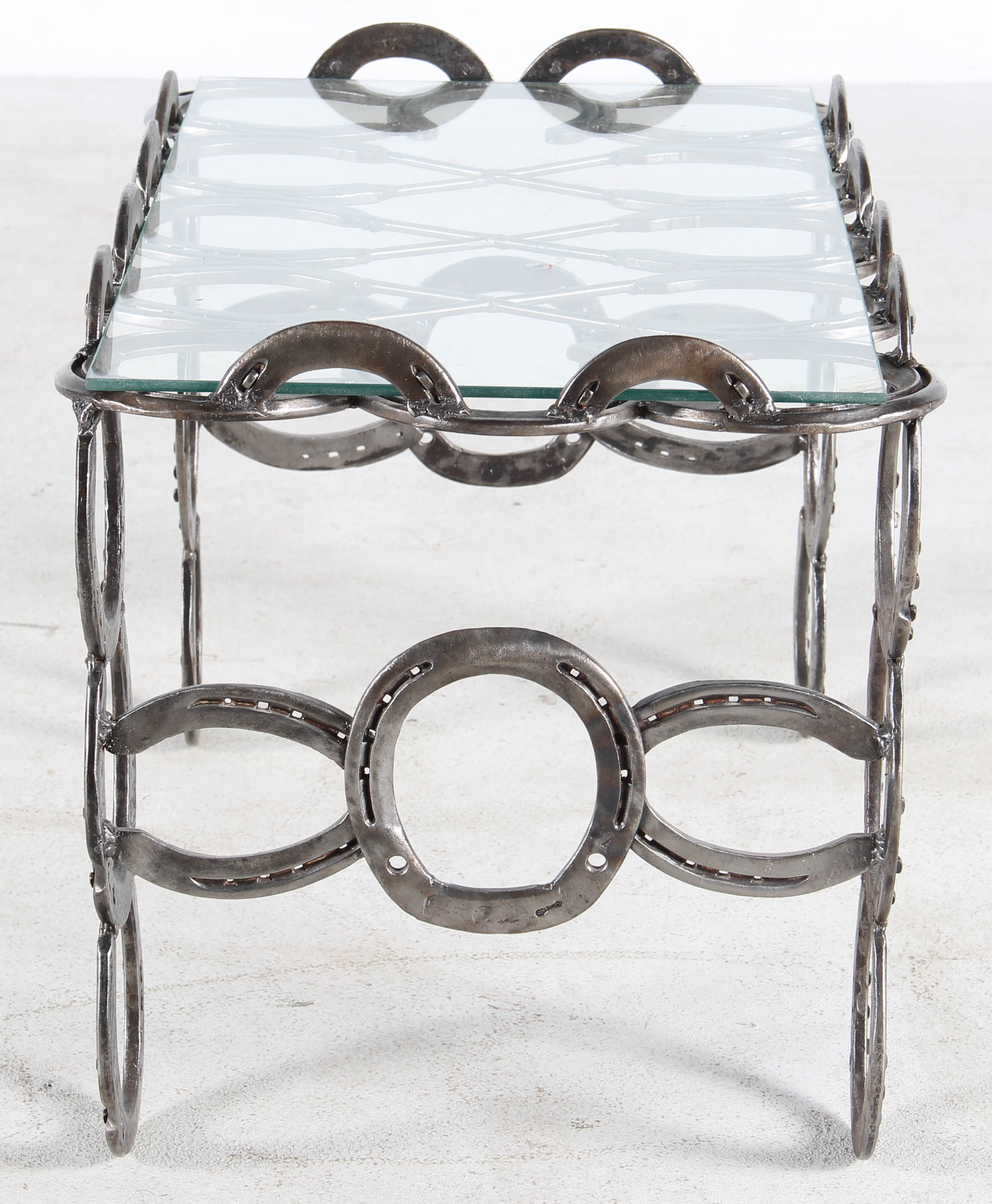 Horseshoe Coffee Table and Small Wall Shelf