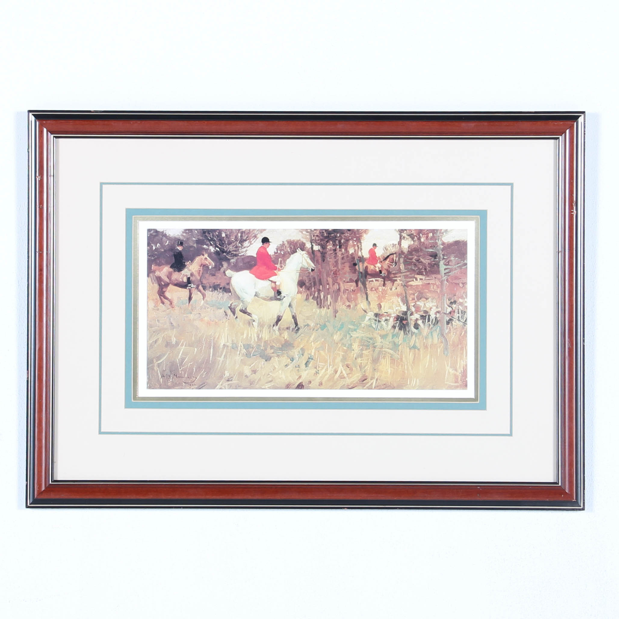Offset Lithograph of Fox Hunting Scene After Sir Alfred J. Munnings