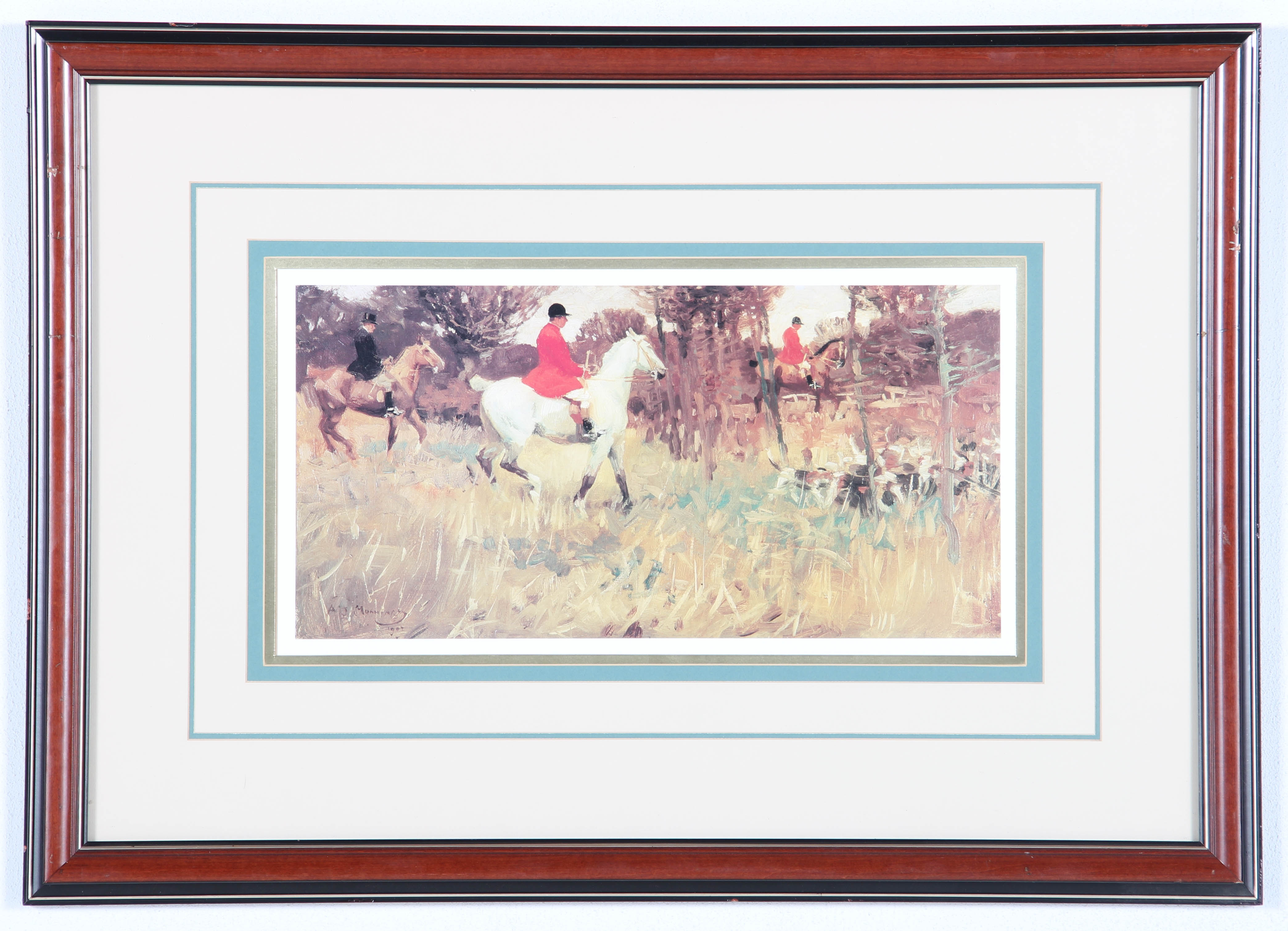Offset Lithograph of Fox Hunting Scene After Sir Alfred J. Munnings