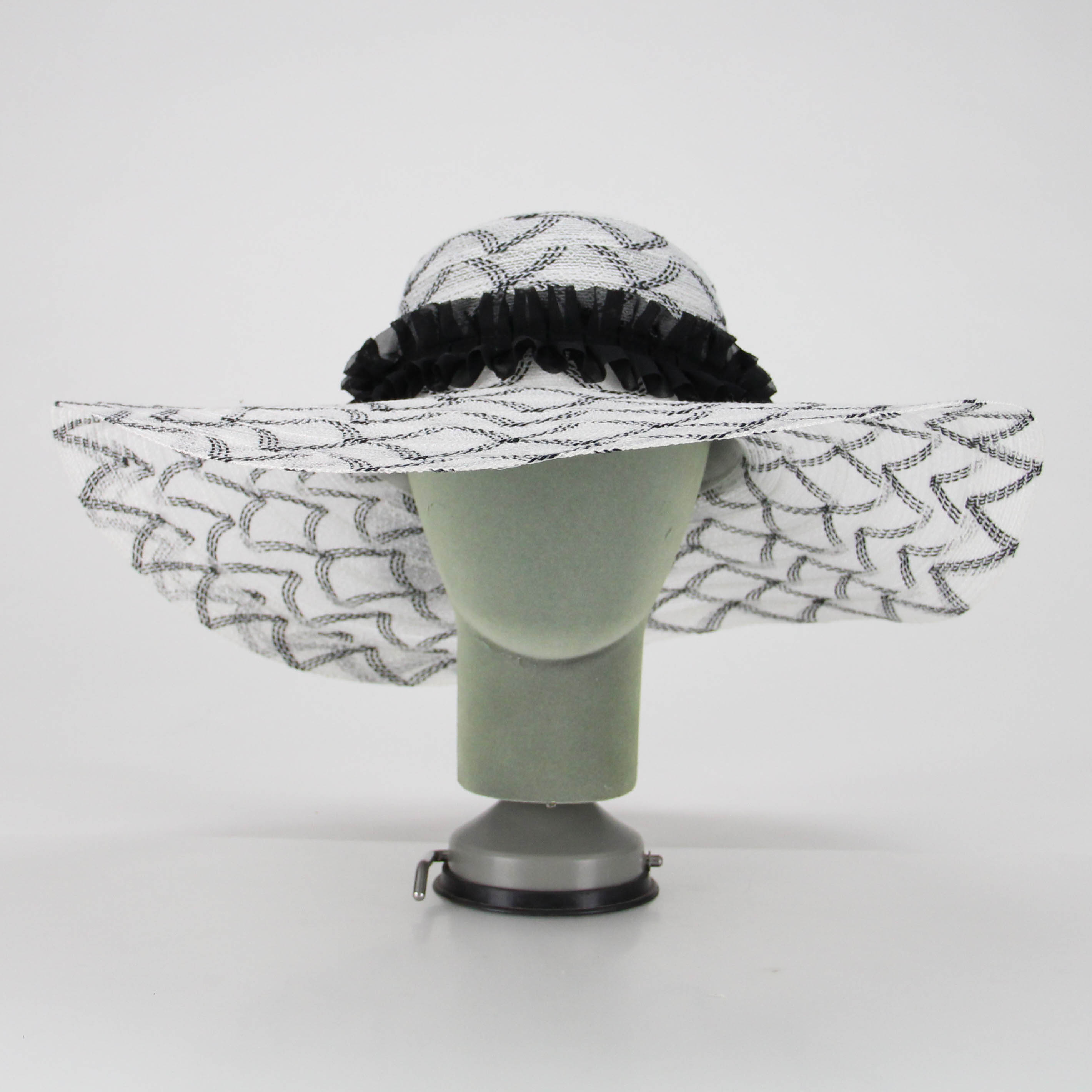 Women's Black and White Derby Hat