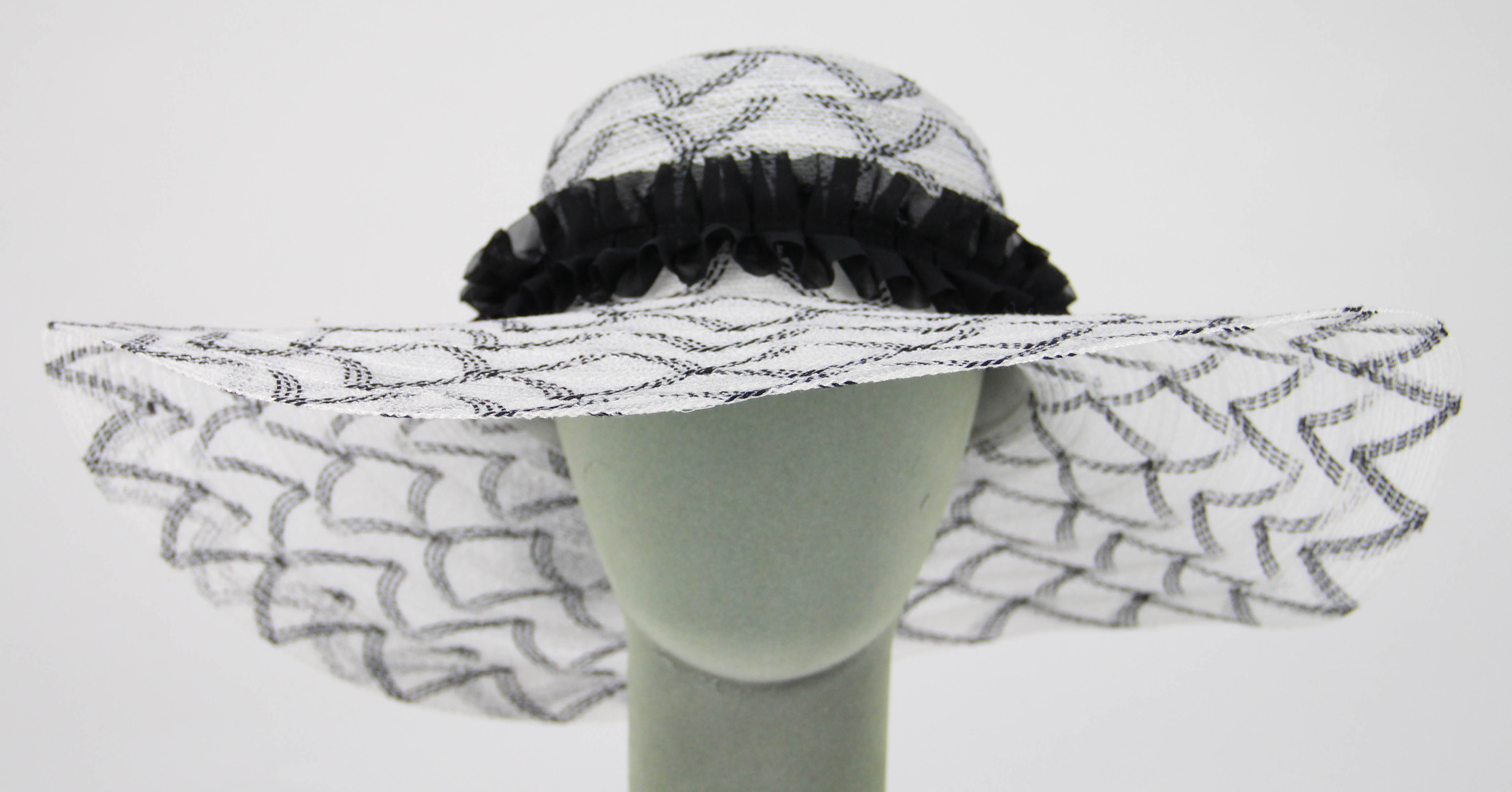 Women's Black and White Derby Hat