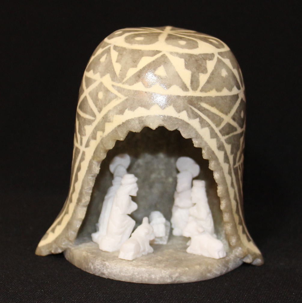 Three Carved Stone Manger Scenes