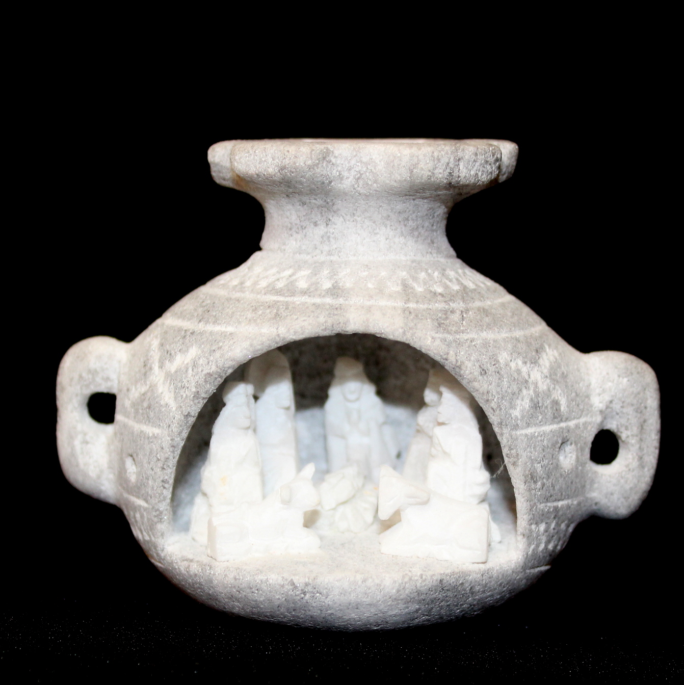 Three Carved Stone Manger Scenes