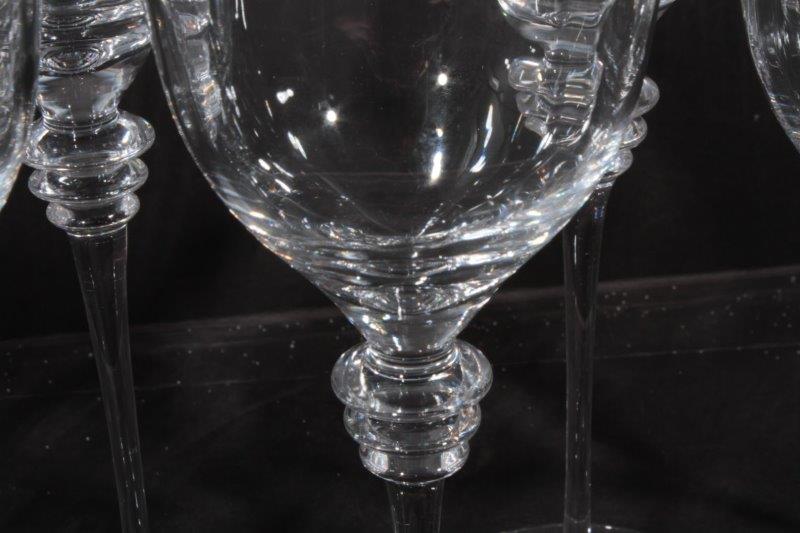 Eight Pieces of Stemware with Gilt Rims