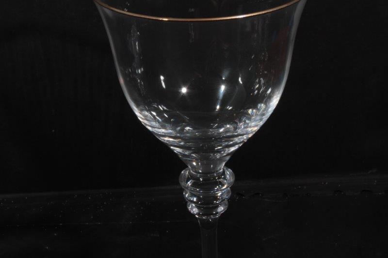 Eight Pieces of Stemware with Gilt Rims