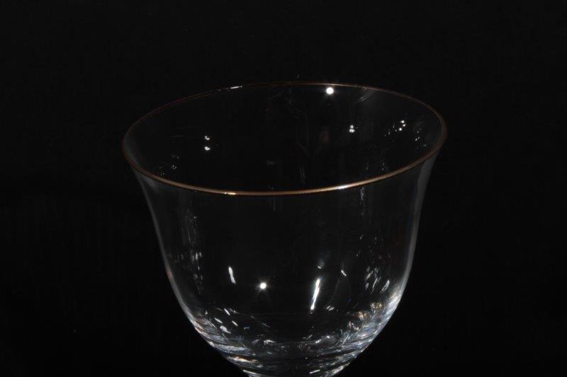 Eight Pieces of Stemware with Gilt Rims