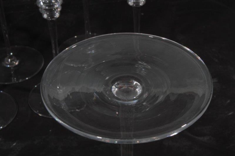 Eight Pieces of Stemware with Gilt Rims