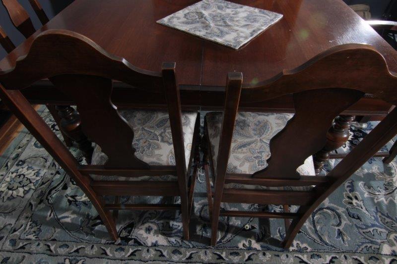 Walnut Dining Table with Six Chairs