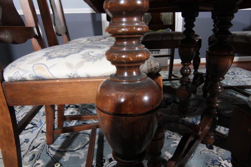 Walnut Dining Table with Six Chairs