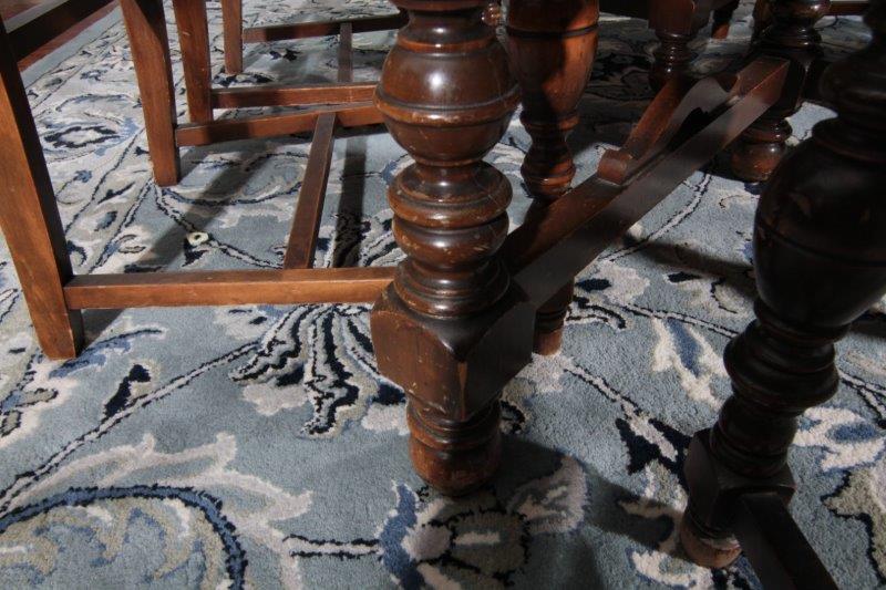 Walnut Dining Table with Six Chairs