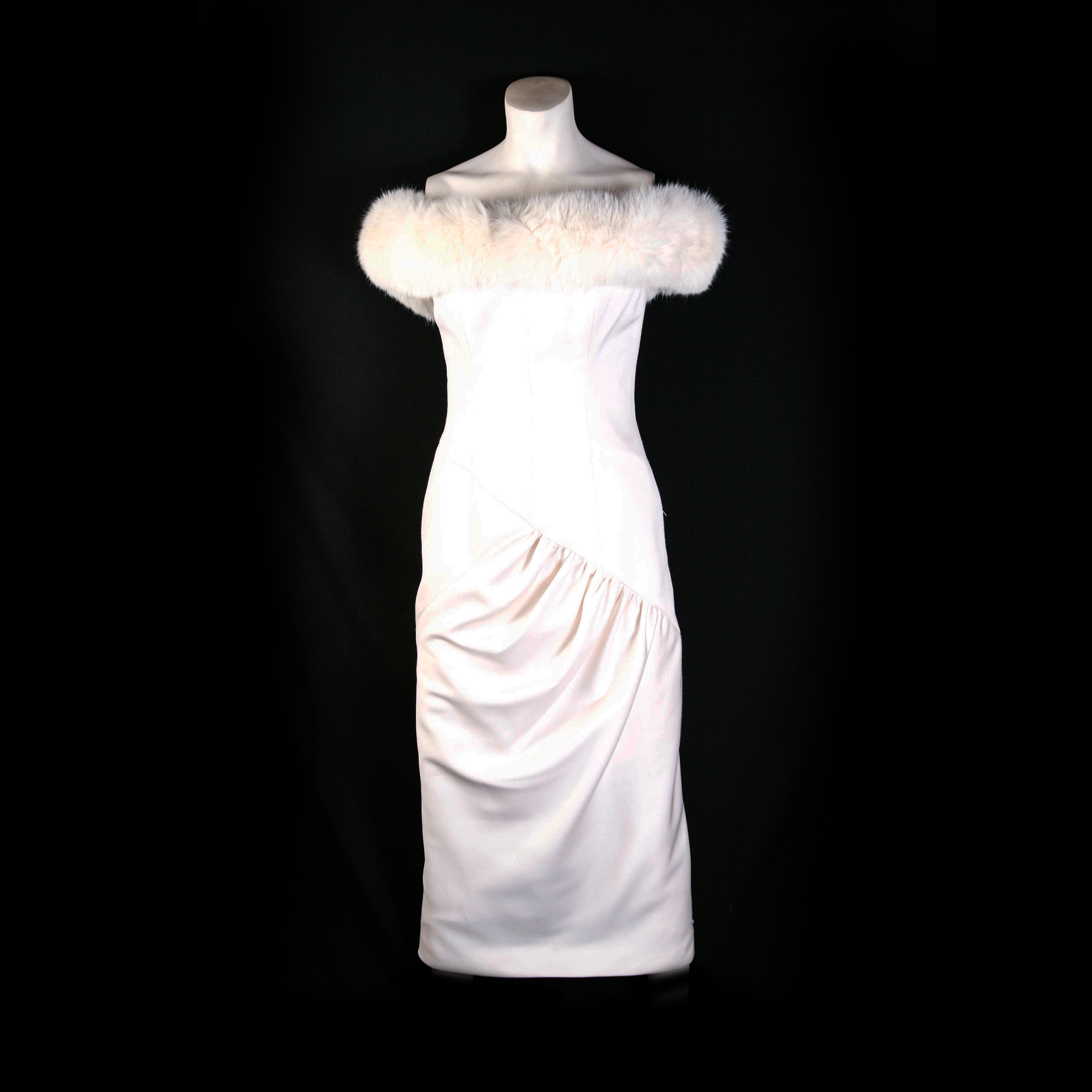 Vintage Victor Costa Gown with Fur Collar