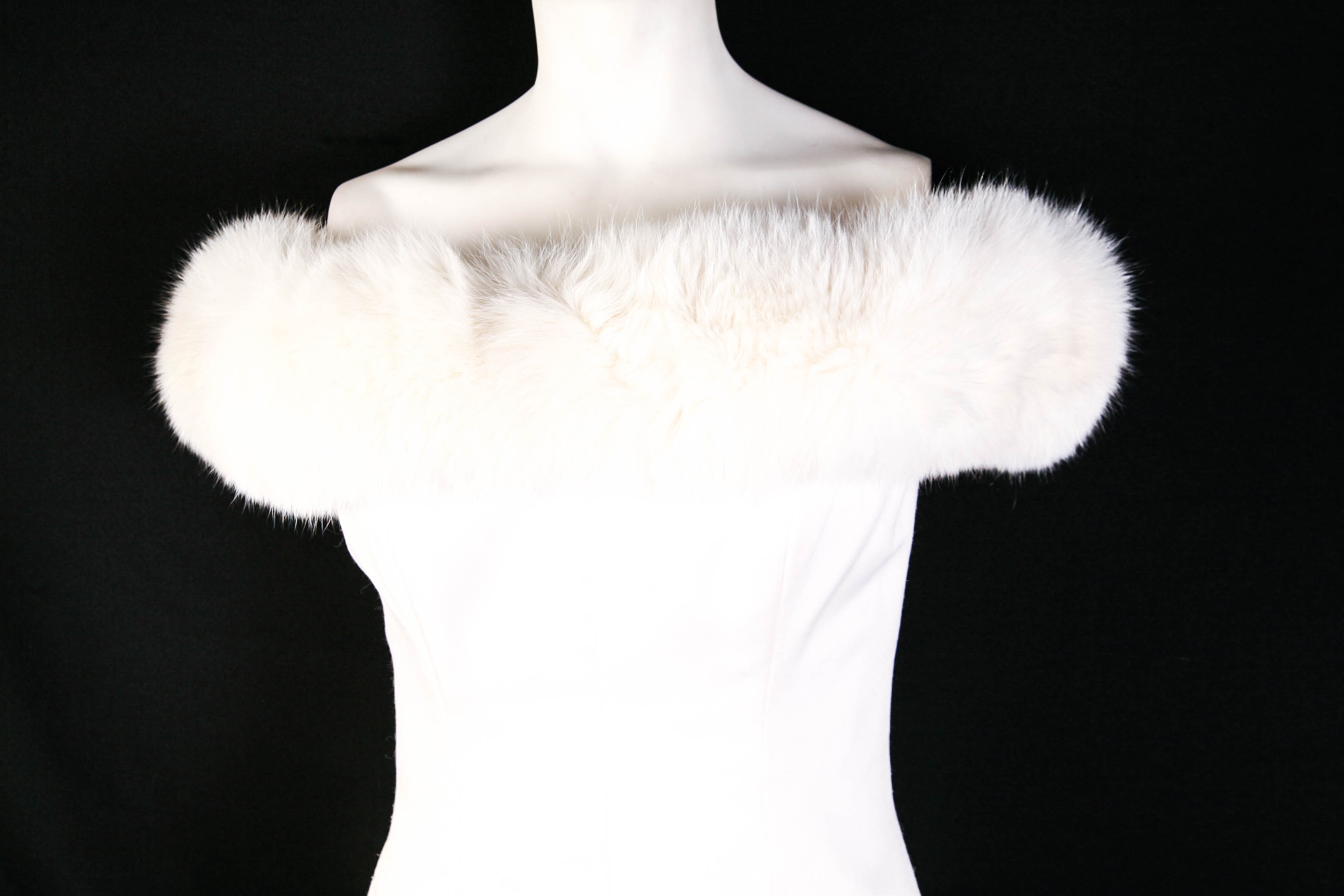 Vintage Victor Costa Gown with Fur Collar