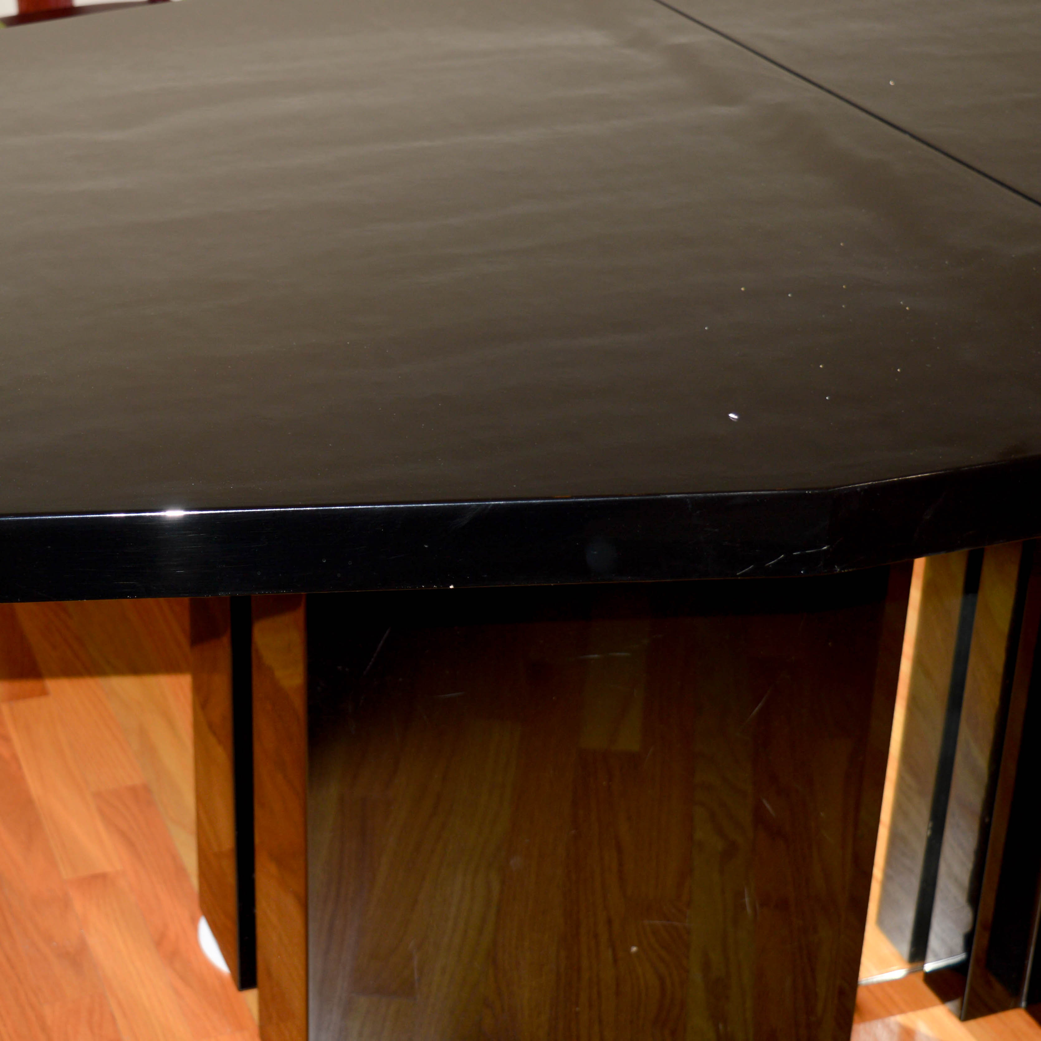Roche Bobois Black Lacquer Dining Table