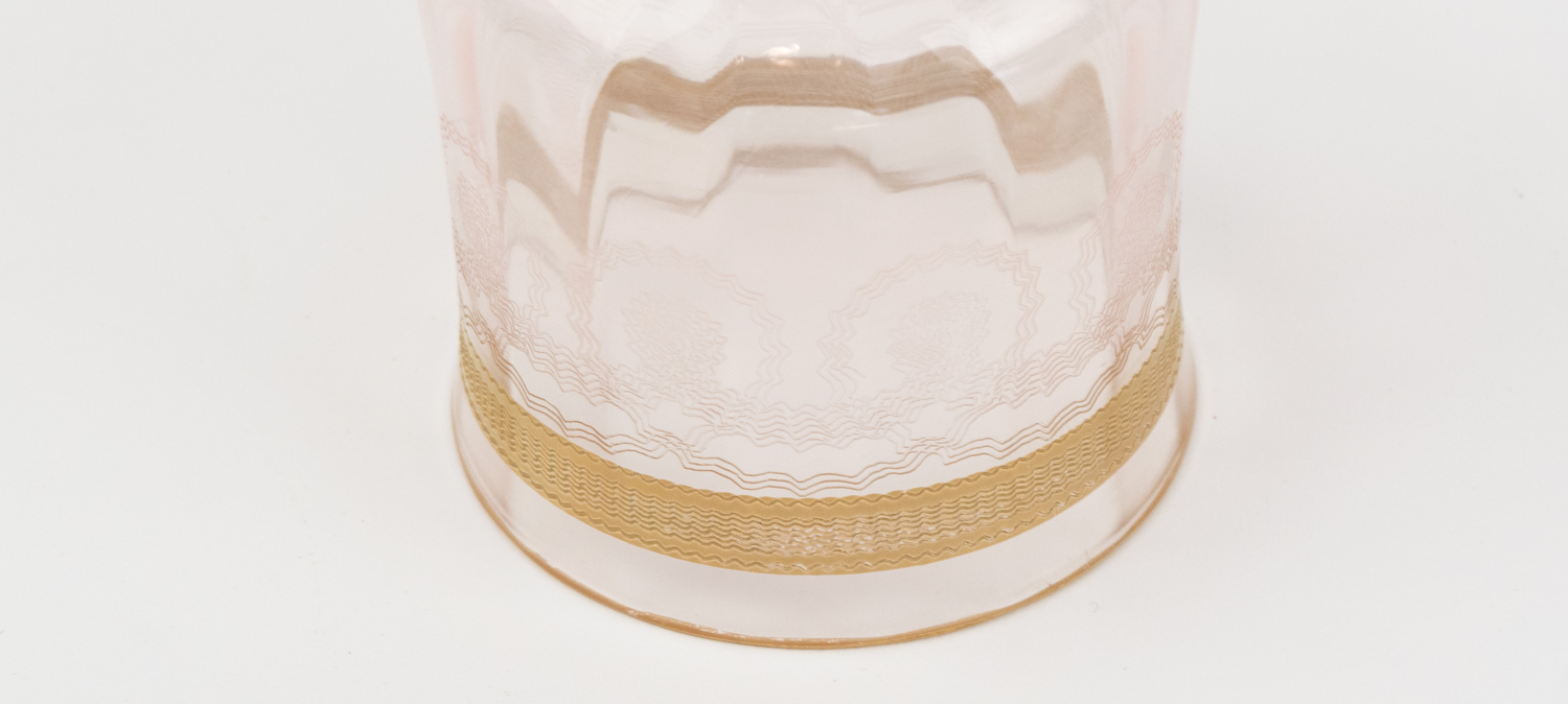 Set of Eighteen Cambridge Gold Encrusted Claret Wine Glasses