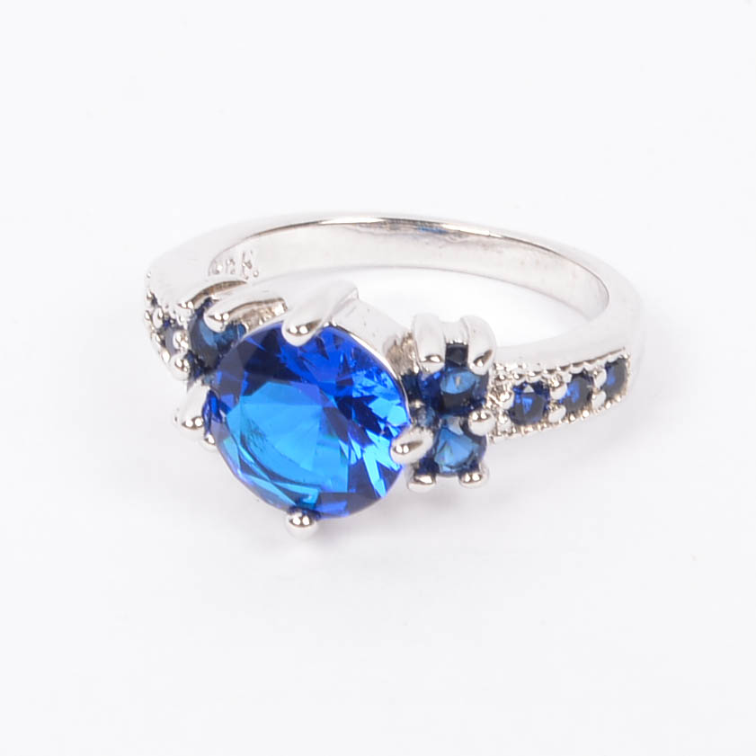 10K Gold Plated Faux Sapphire Ring