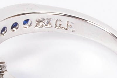 10K Gold Plated Faux Sapphire Ring