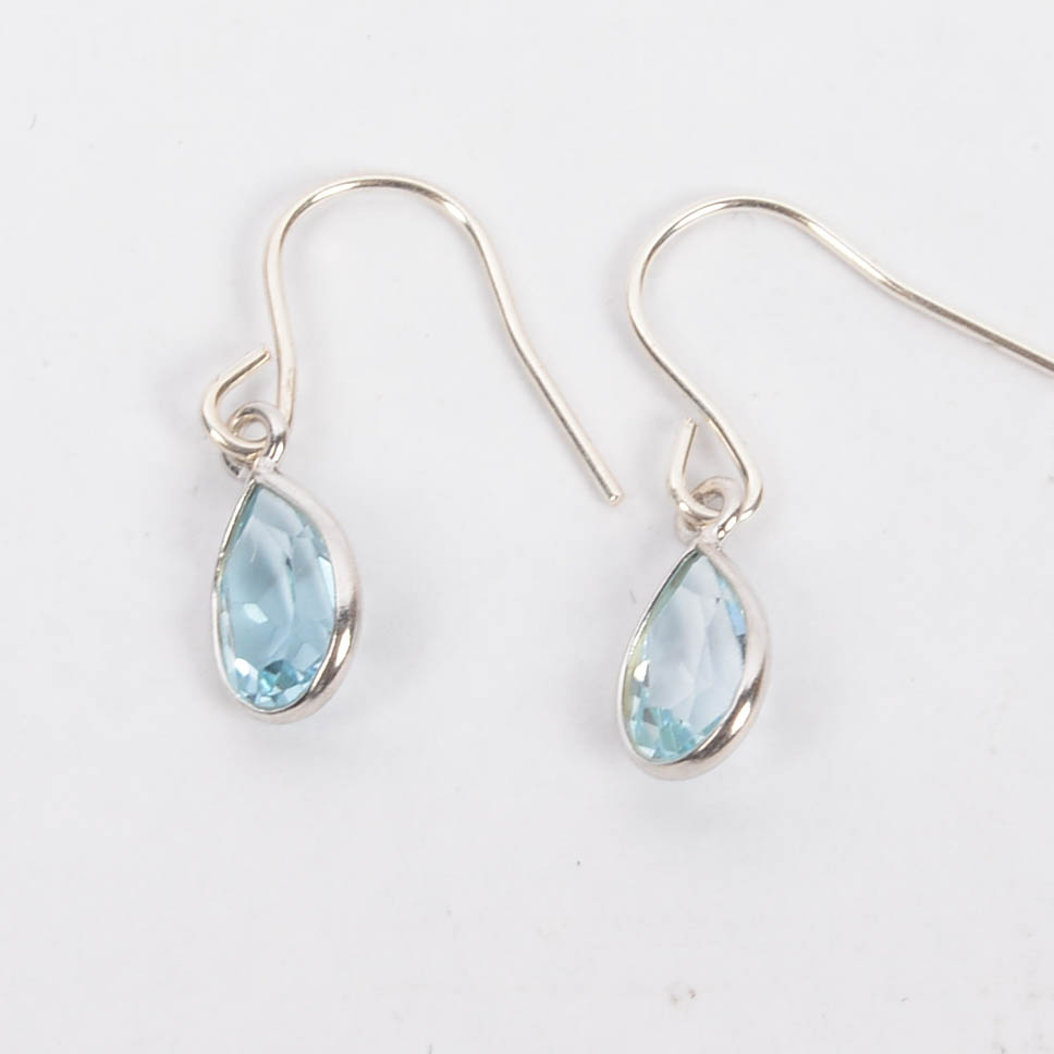 Sterling Topaz Dangle Earrings