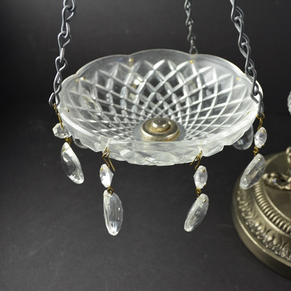 Vintage Metal Balance Scale with Crystal Bowls