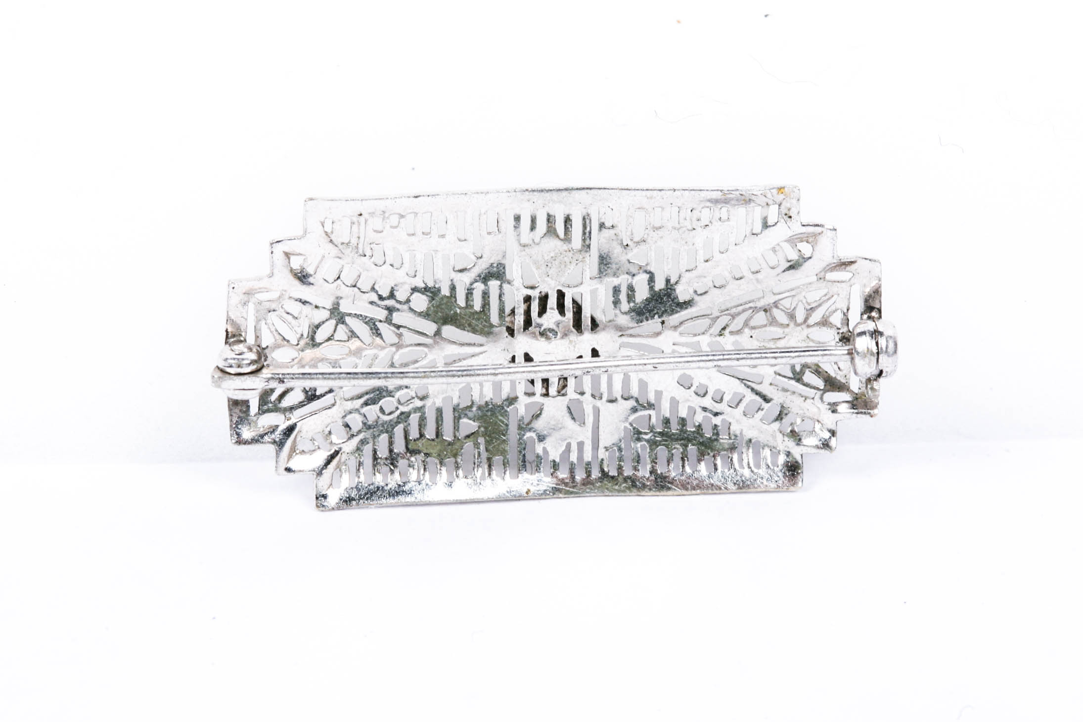 Silver Tone Filigree Pin