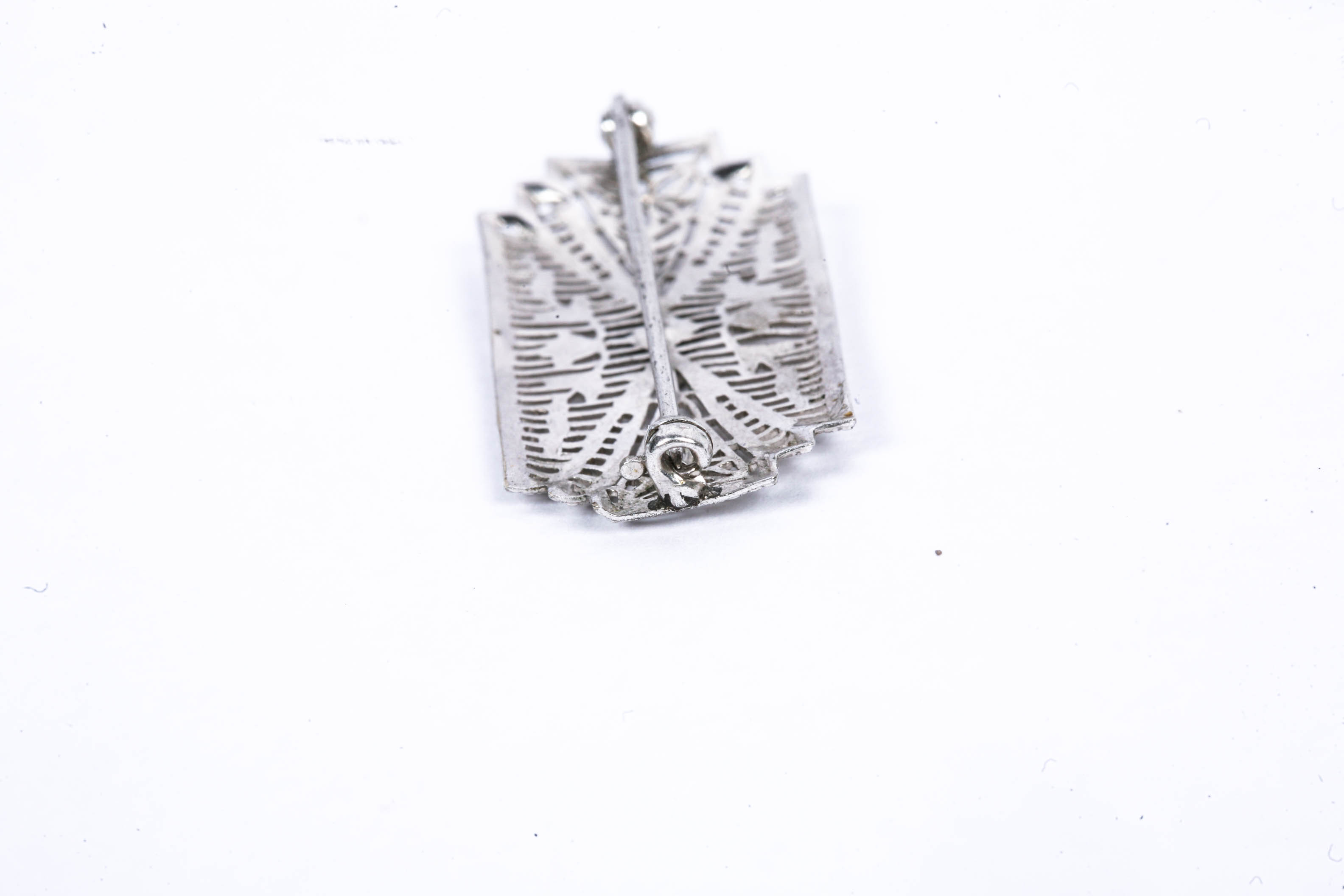 Silver Tone Filigree Pin