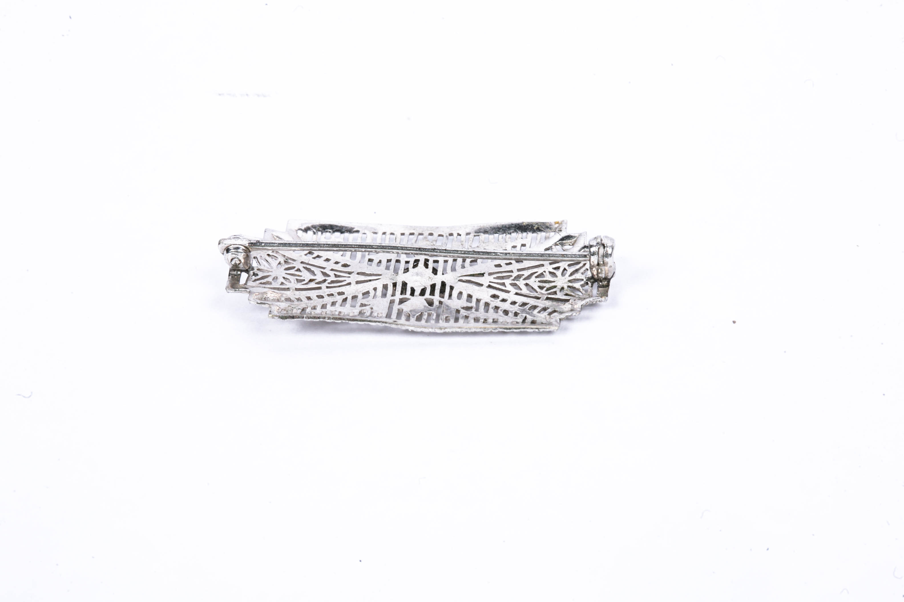 Silver Tone Filigree Pin
