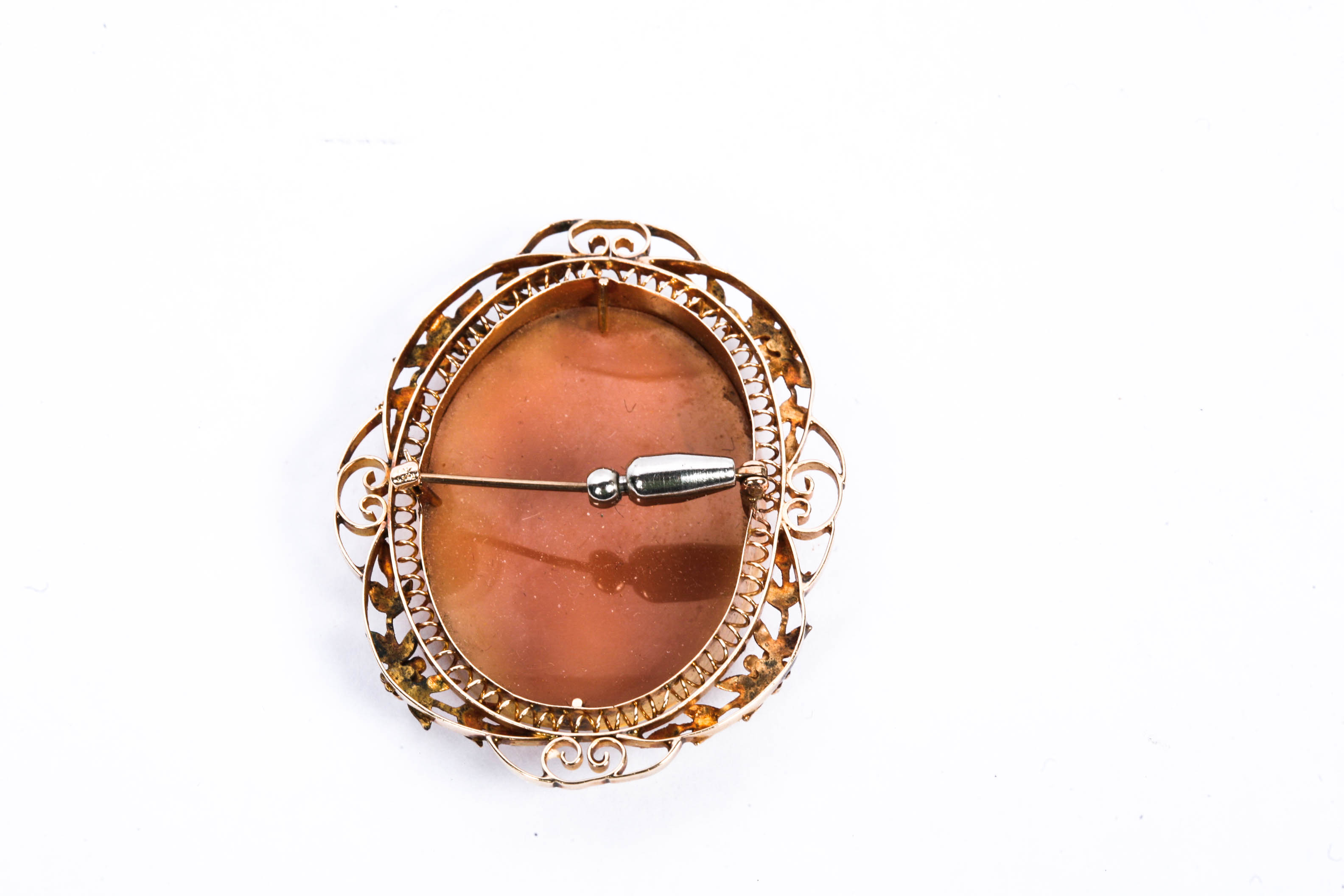 10K Yellow Gold Cameo Brooch