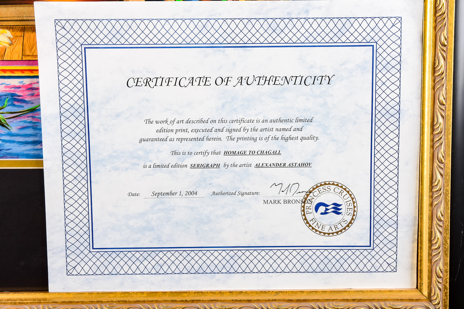 "Homage to Chagall" Serigraph by Alexander Ashatov 285/495