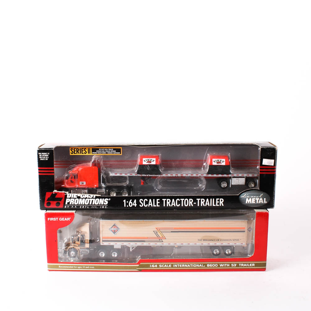 Pair of 1:64 Scale Die-Cast Model Trucks
