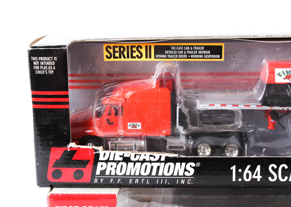 Pair of 1:64 Scale Die-Cast Model Trucks