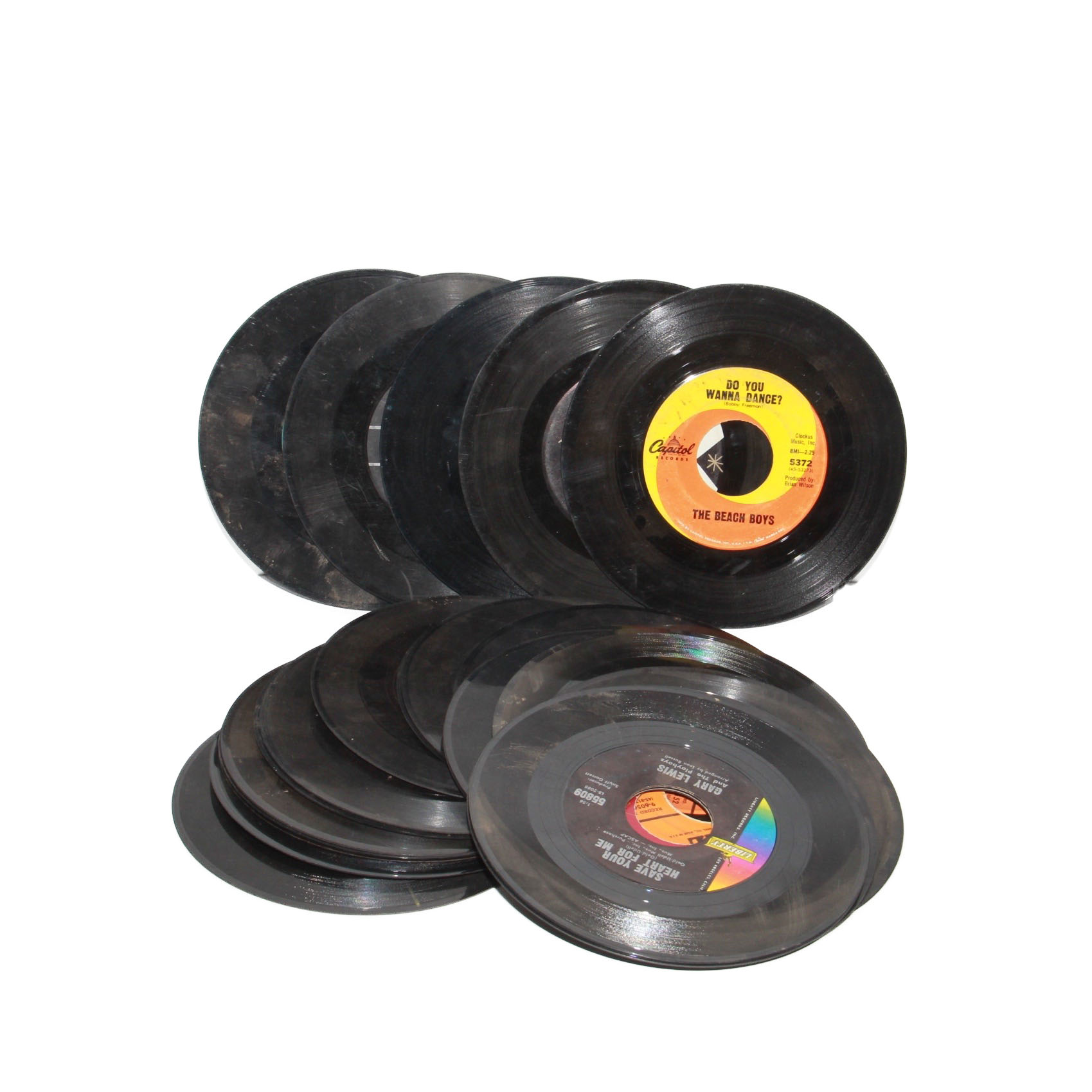 Vintage Collection of Classic Rock and Pop 45 RPM Records