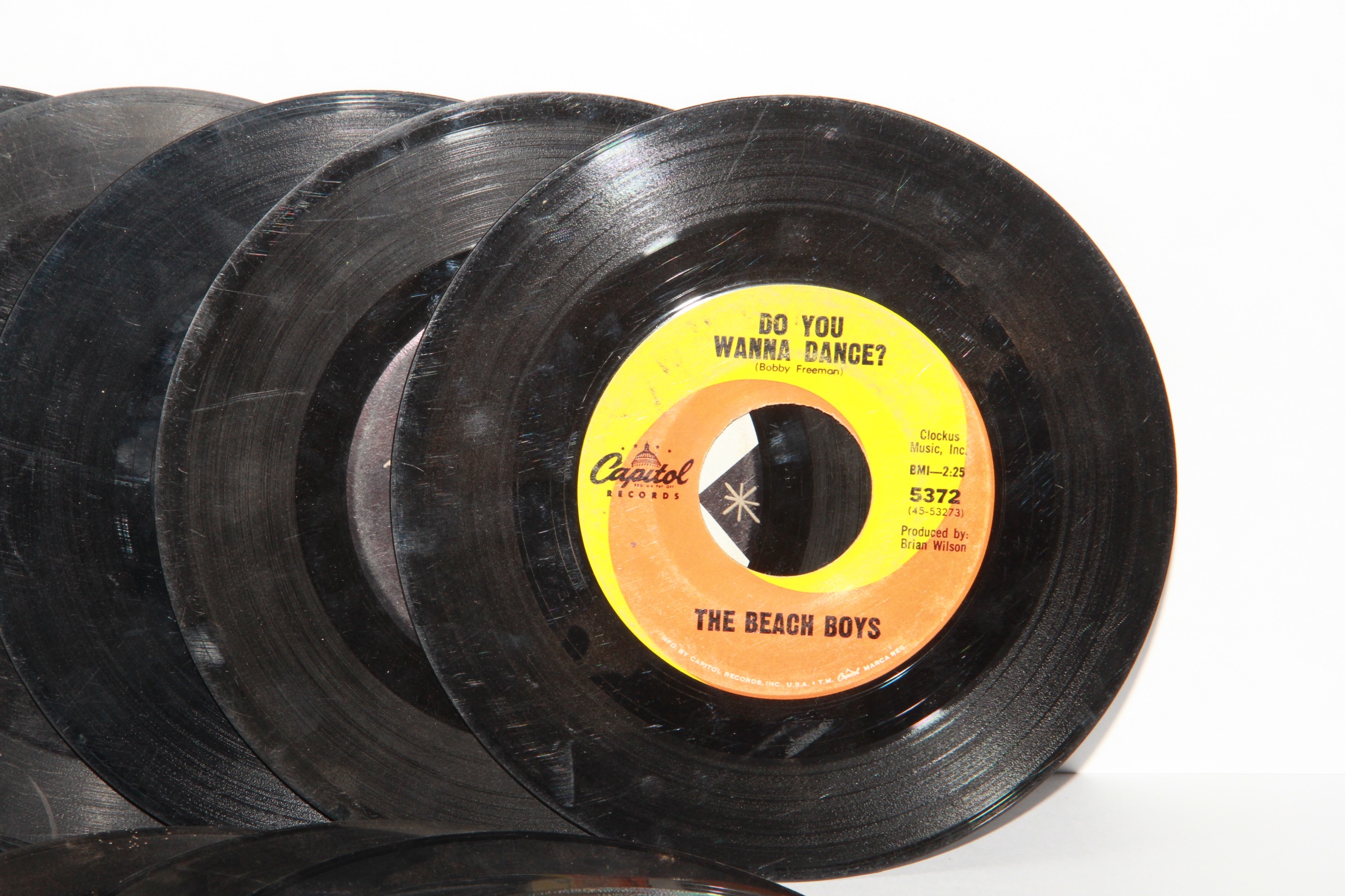 Vintage Collection of Classic Rock and Pop 45 RPM Records
