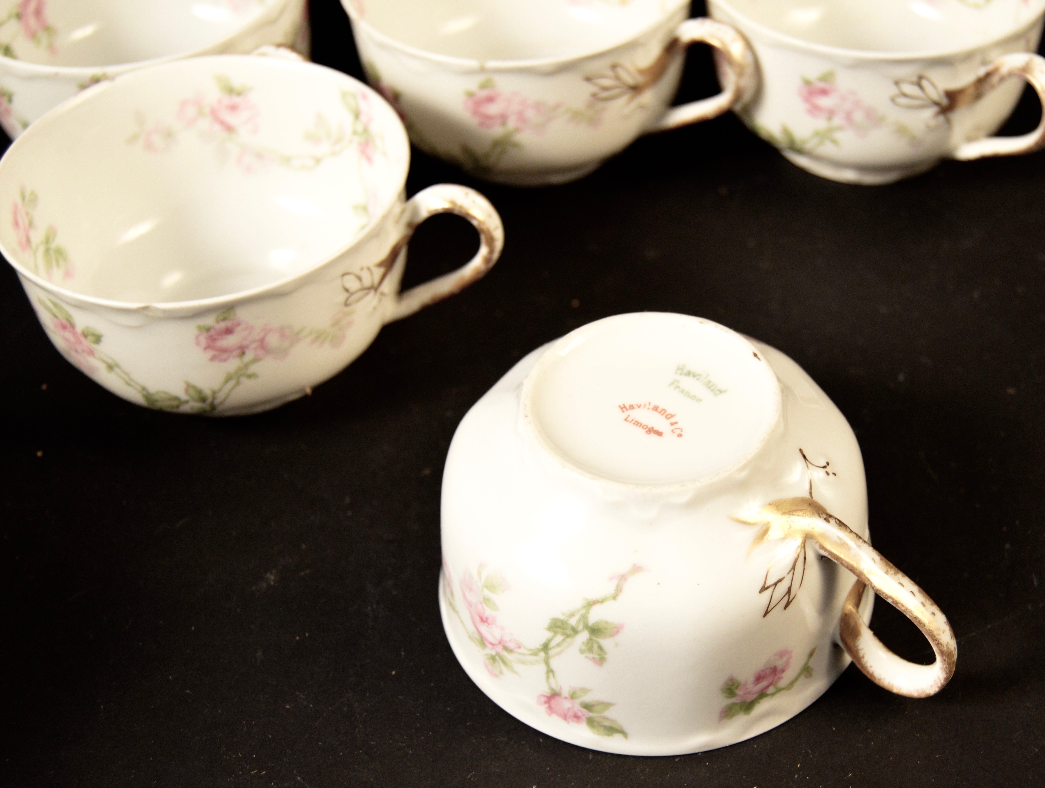 Antique Haviland Limoges Pink Rose Pattern China Collection
