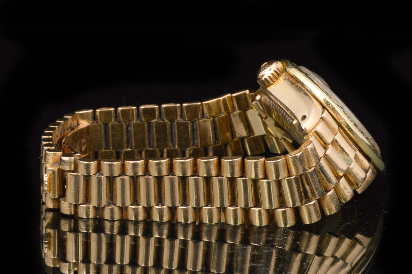 Rolex President Ladies 18K Yellow Gold Diamond Watch