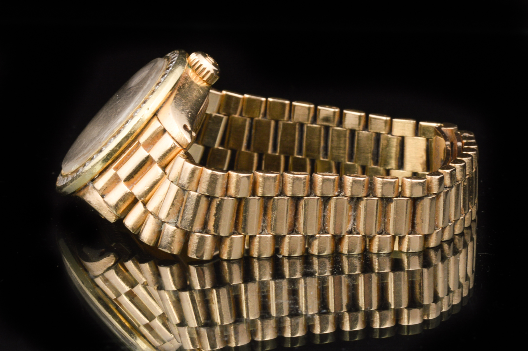 Rolex President Ladies 18K Yellow Gold Diamond Watch