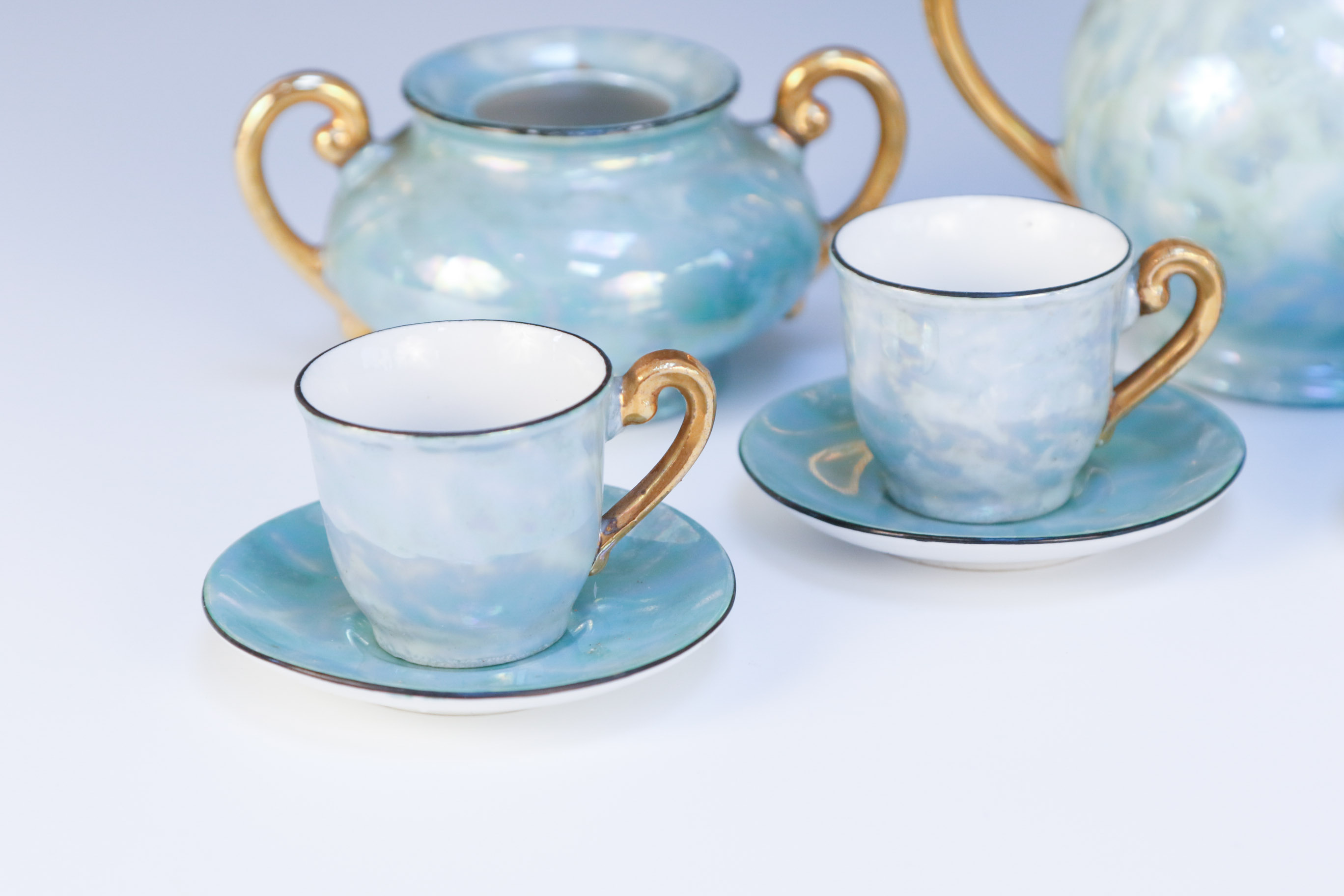 Czech-Slovakia Phoenix China Lusterware Miniature Tea Set