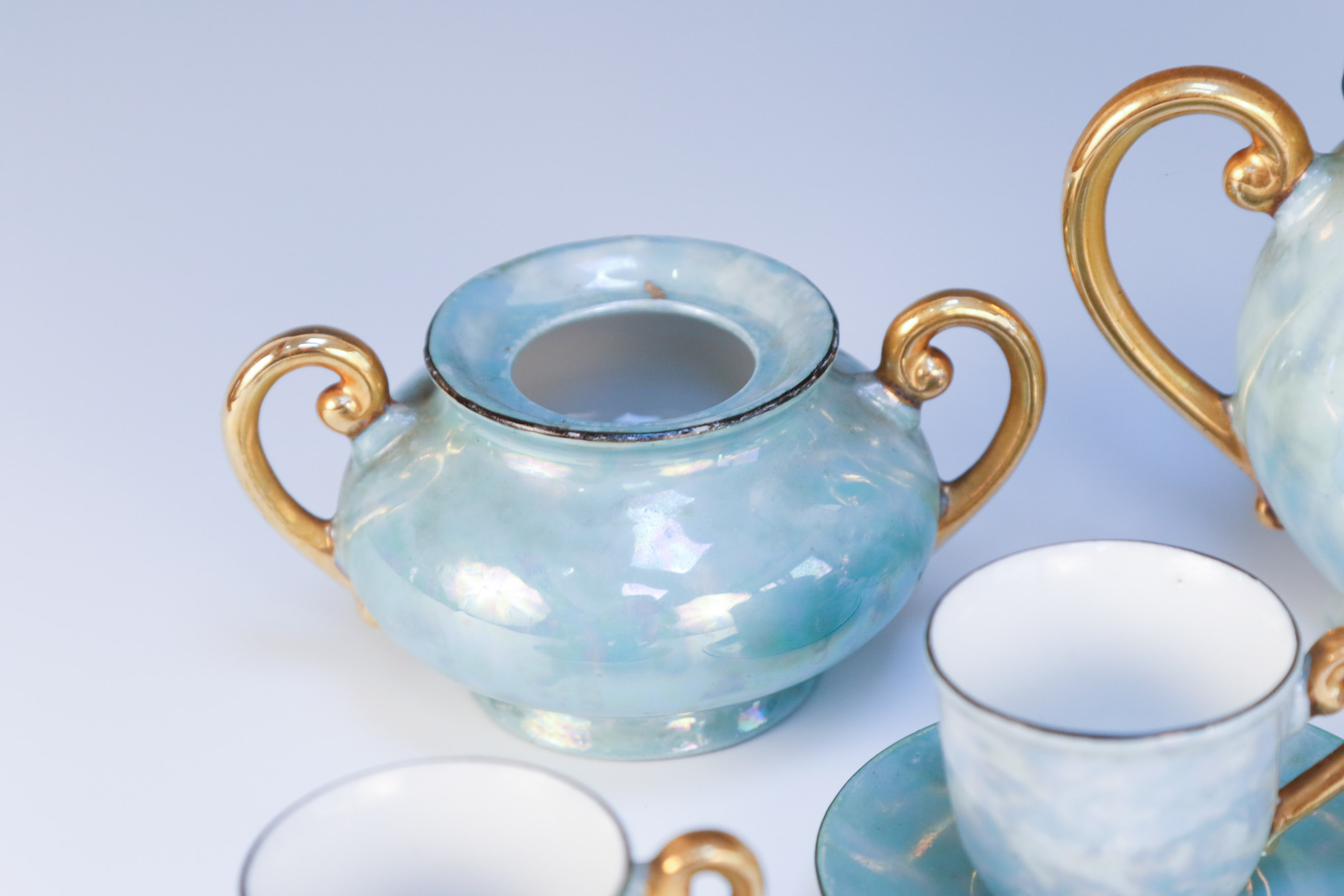 Czech-Slovakia Phoenix China Lusterware Miniature Tea Set
