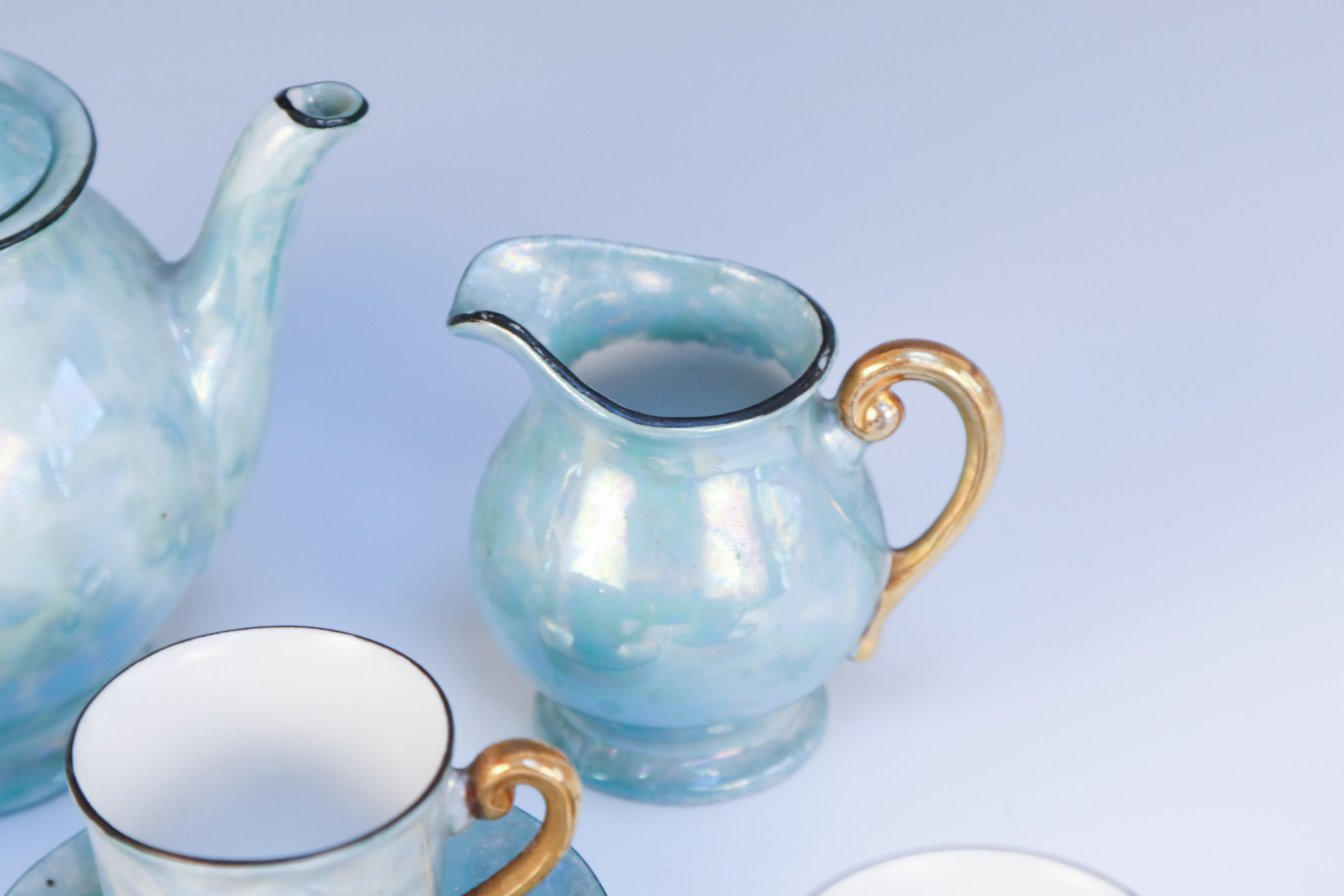 Czech-Slovakia Phoenix China Lusterware Miniature Tea Set