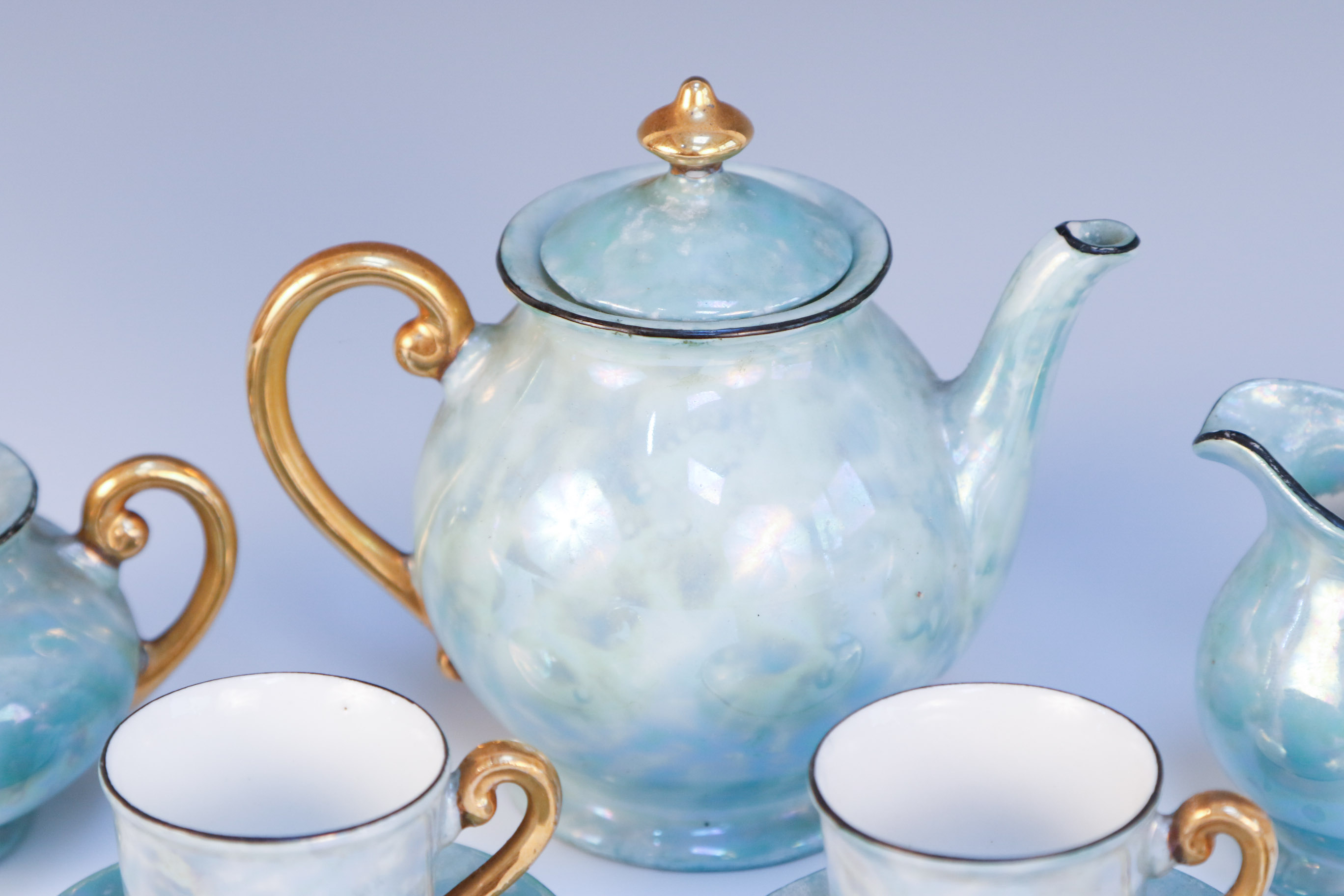 Czech-Slovakia Phoenix China Lusterware Miniature Tea Set