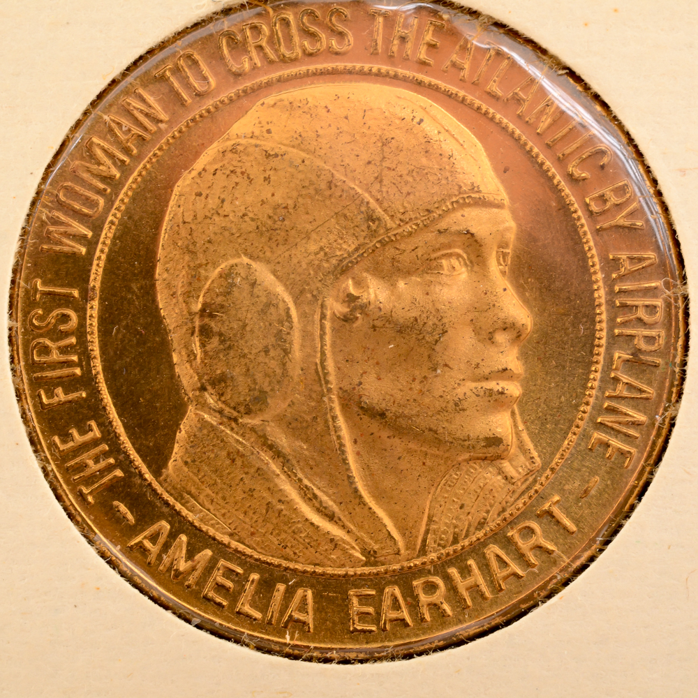 1928 Amelia Earhart Commemorative Gilt Brass Medal